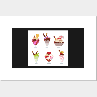 Ice Cream Sundae Fun Day Summer Vacation Vibes Cute Social Distancing FaceMask Posters and Art